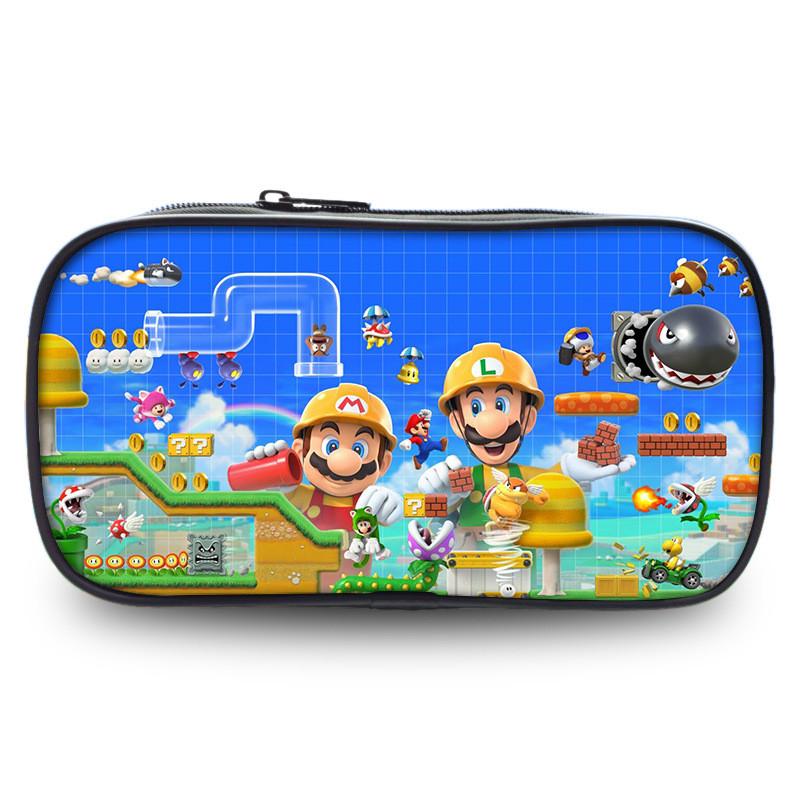 Super Mario Pencil Case Large Capacity Polyester Kids Stationery Organizer For Students