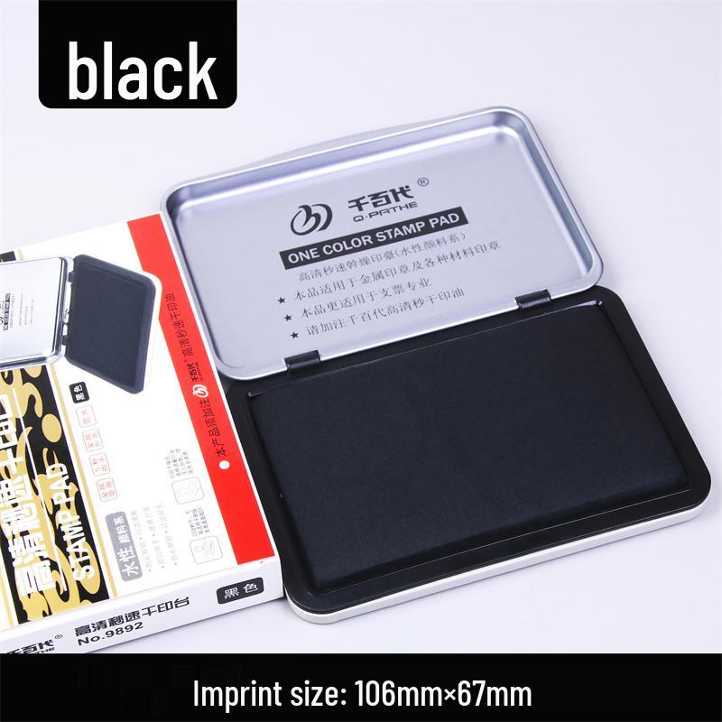 Quick-Dry Dual Ink Pad: Red, Blue & Black - Square & Round Options for Office, Oil & Water-Based Stamping