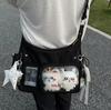 Y2k Korean Transparent Ita Bag Girls Sweet Lolita Jk Handbag Fashion School Crossbody Bag Harajuku Anime Badge Display Tote Bag