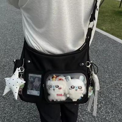 Y2k Korean Transparent Ita Bag Girls Sweet Lolita Jk Handbag Fashion School Crossbody Bag Harajuku Anime Badge Display Tote Bag