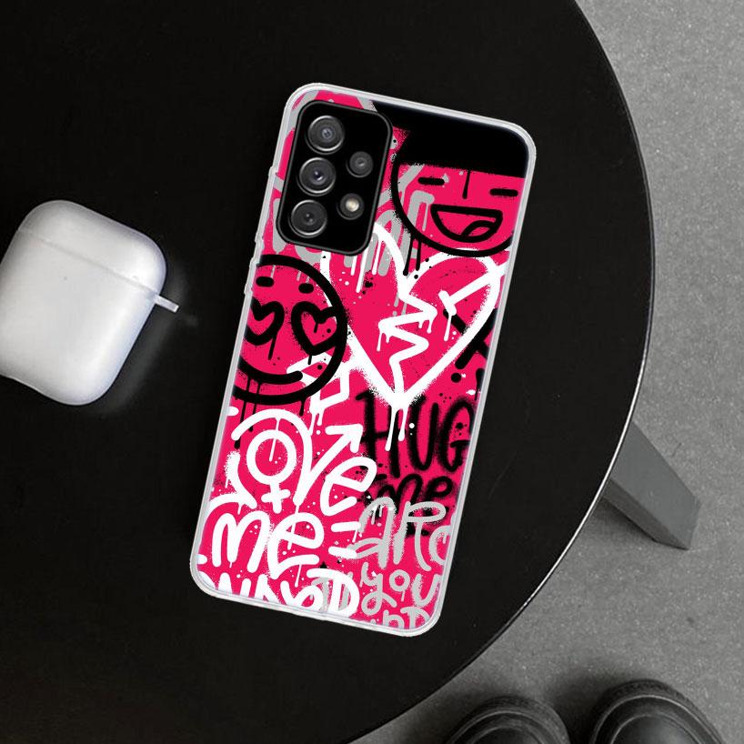 Graffiti Fashion Cool Phone Case Cover for Samsung Galaxy A12 A22 A32 A52 A72 A02S A51 A50S A31 A20S A10S Note 20 Ultra 10 Plus