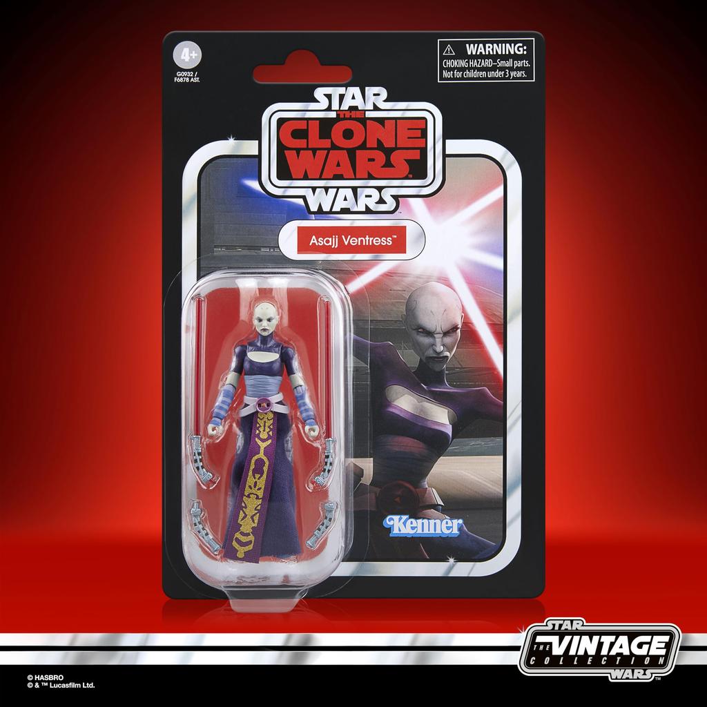 Star Wars The Vintage Collection Asajj The Clone Wars Premium Collectible Action Figure Ventress, 3.75-inch