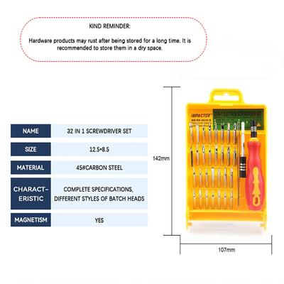33 In 1 Multifunctional Screwdriver Magnetic Bit Portable Tool Box Detachable Set Computer PC Mobile Phone Household Tools