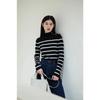 Autumn New Fashion Versatile High-end Striped Sweater Sweater Women's Chic Western Style Bottoming Shirt Top