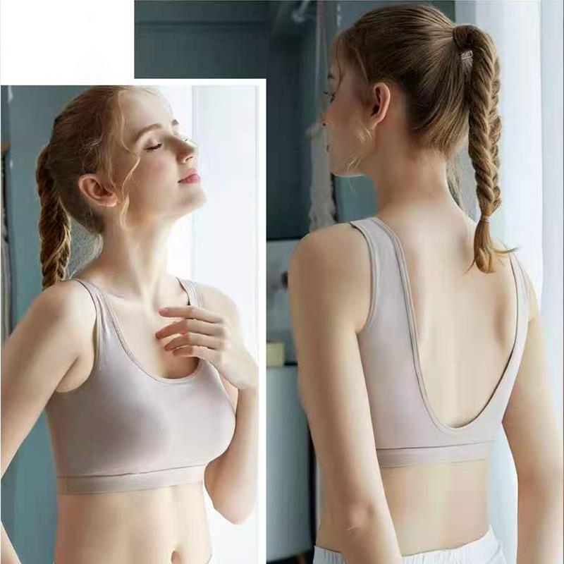 Pure Cotton Beauty Back Big U-shaped Sports Vest Fitness Bra Yoga Underwear Women's No Steel Ring Tube Top Gather Anti-failure Sports Underwear