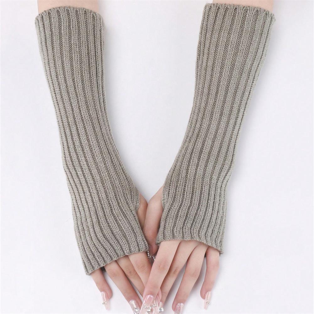Lange Fingerlose Handschuhe Damen Fäustling Winter Armstulpen Gestrickte Ärmel Fein Lässig Weich Mädchen Goth Kleidung Punk Gothic Handschuh
