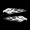 2 Stück/Set Flamme - Adler Motiv Fahrzeugaufkleber, Bunte Sticker zur Personalisierung von Motorrädern/Autos