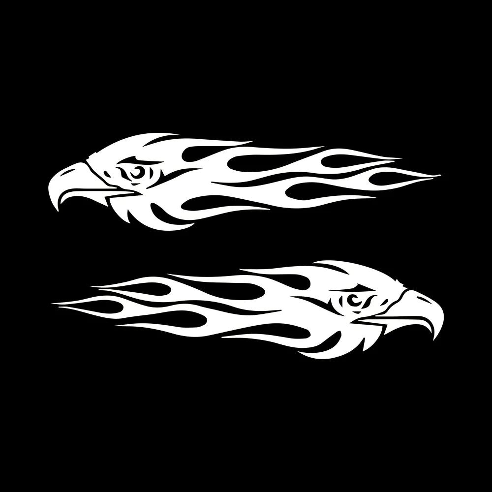 2 Stück/Set Flamme - Adler Motiv Fahrzeugaufkleber, Bunte Sticker zur Personalisierung von Motorrädern/Autos