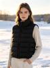 Lightweight Down Cotton Sleeveless Vest - Short Style, Stand Collar, Autumn/Winter Korean Design