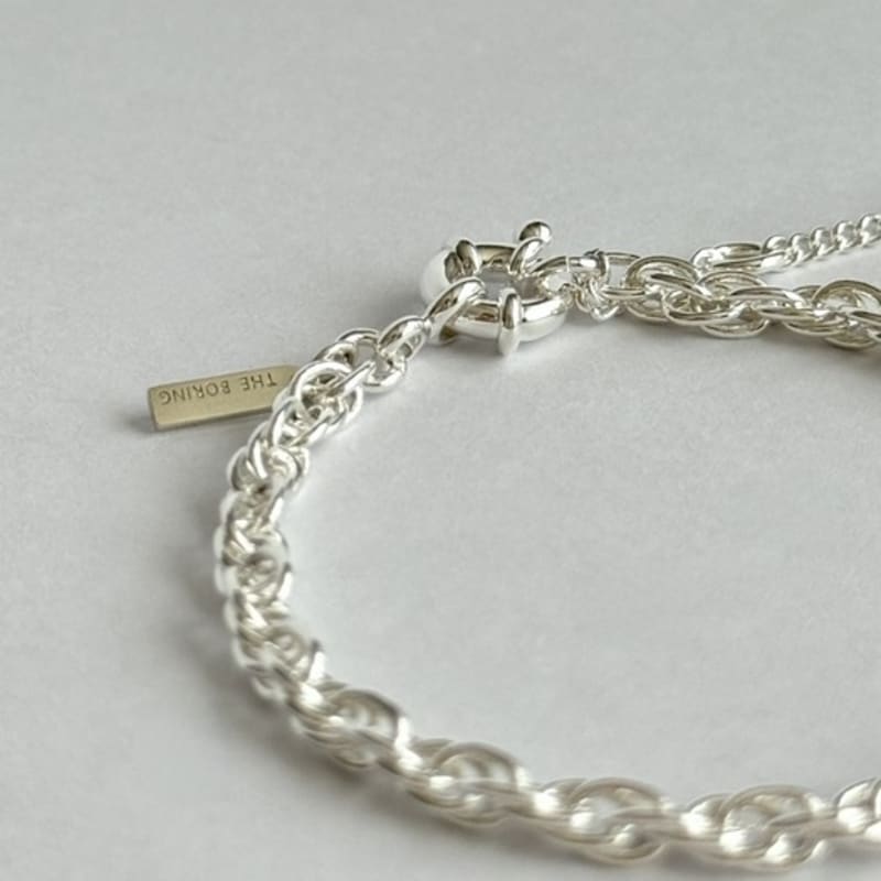 THE BORING rope silver bracelet