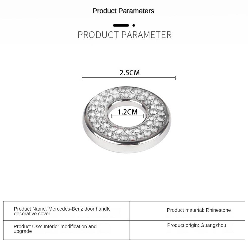 4X For Mercedes Benz E C GLC Class Lift Bolt Sparkle Pull Rod Bling Car Door Lock Pin Ring Cover Crystal