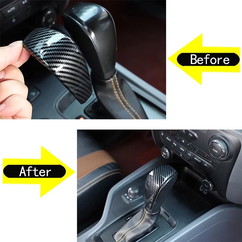 Car Styling Center Control Shift Gear Head Knob Cover Decorative Trim Fit For Ford Ranger Wildtrack T6 T7 / Everest