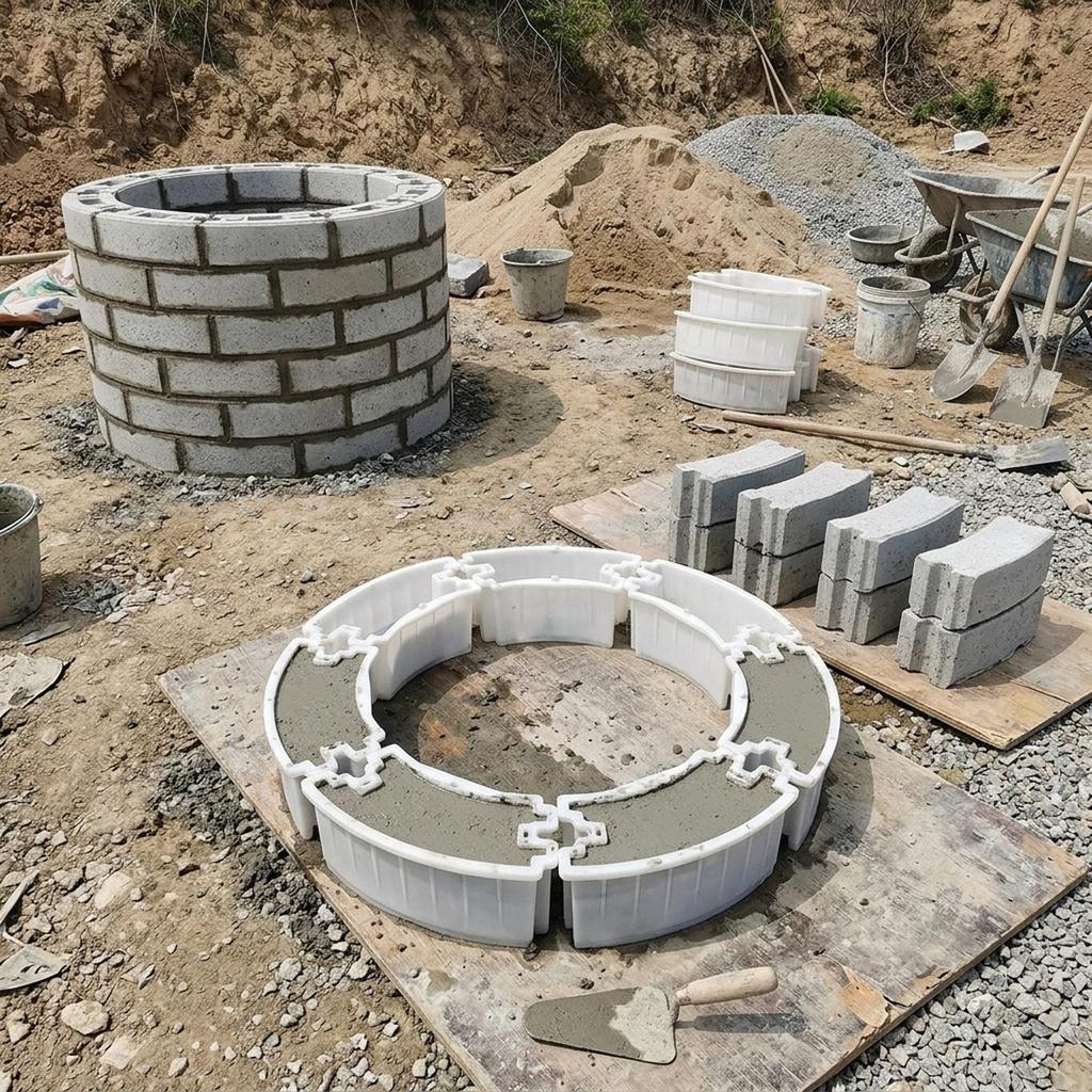 Concrete Brick Mould Durable Plastic DIY Casting Shaft Wall Block Smooth Finish Outdoor Walkway for Backyard Patio Yard