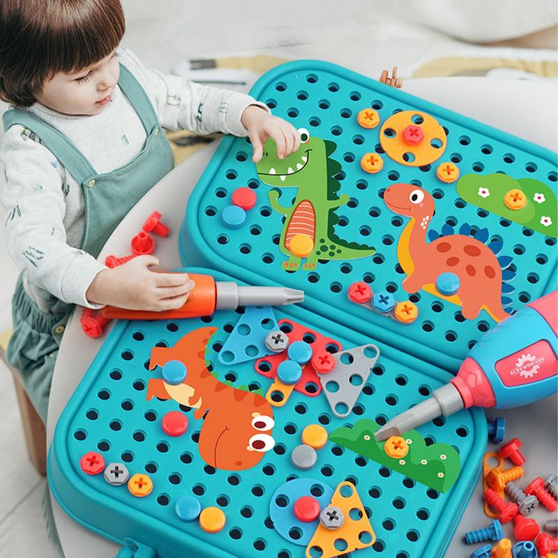 211ks Dětské sady hraček se šroubovacím nářadím pro kutily Elektrická vrtačka Šroubovací matice Sady nářadí Hračka Pretend Play Vzdělávací hračka pro batolata