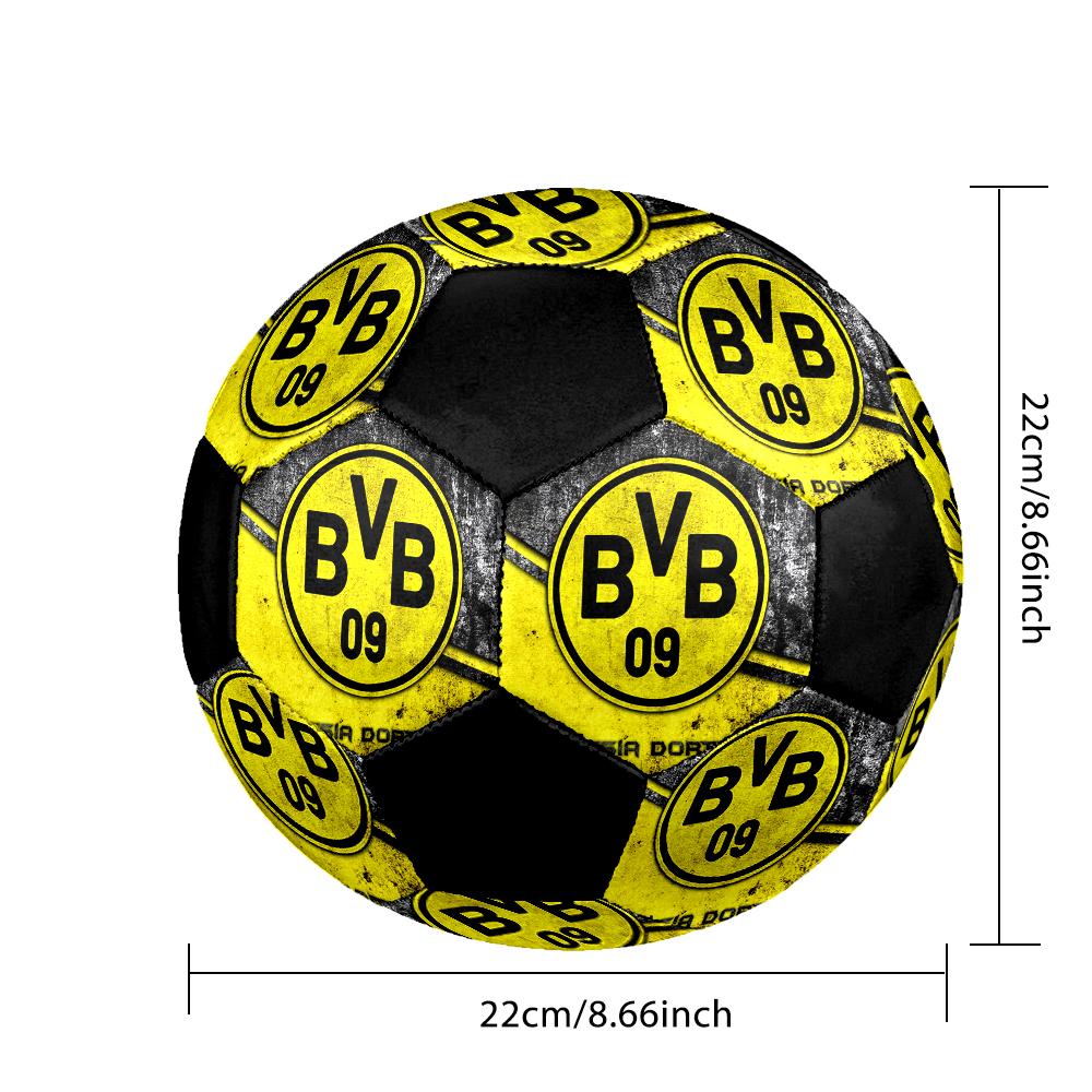 SIZE 5 Borussia Dortmund Soccer Ball Colorful All Ages Machine Stitched PVC Competition Ready Durable High-Bounce