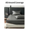 3Pcs Luxury Satin Fitted Sheet Set Soft Comfortable Breathable Solid Color Bedding Mattress Protector Set for Double Full Size