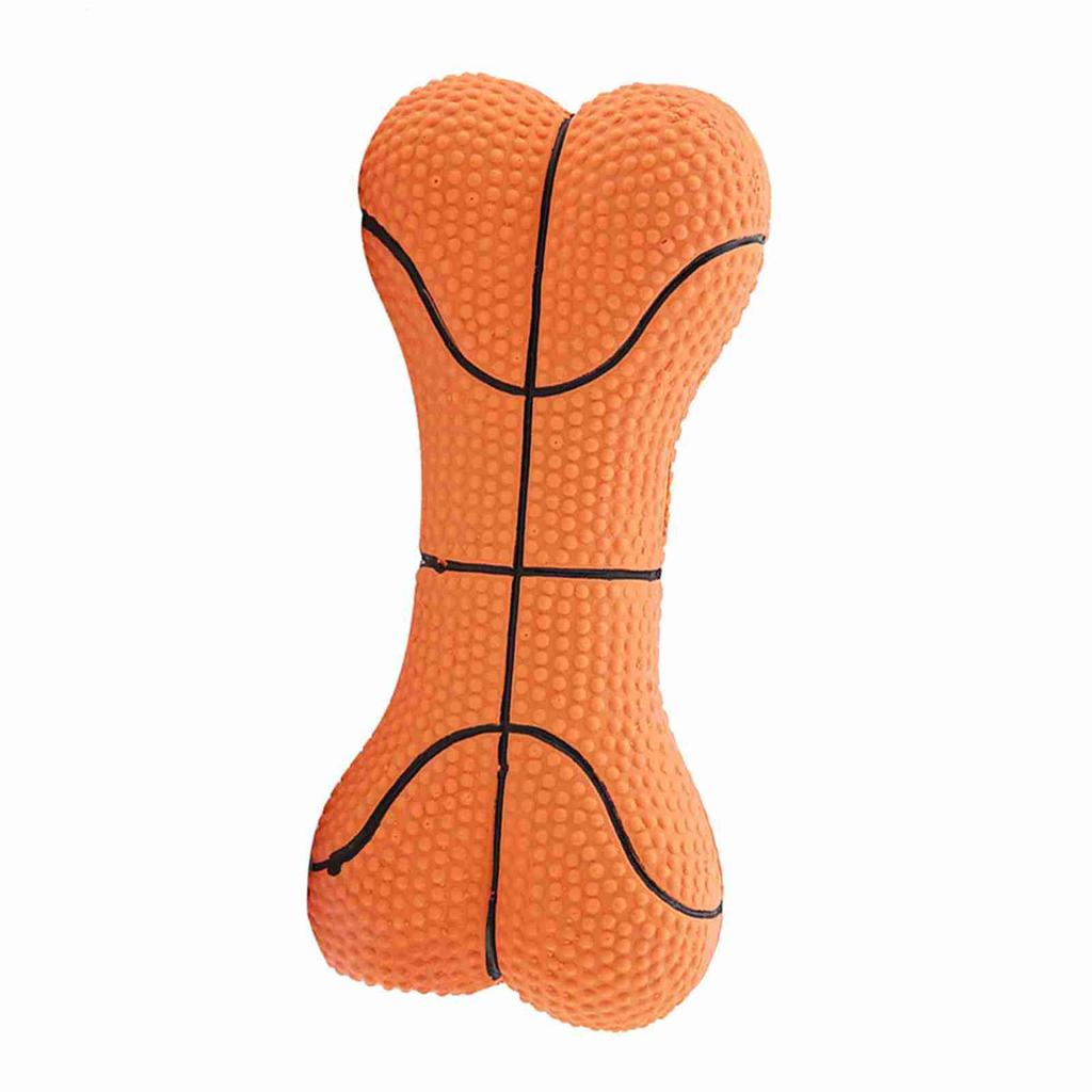 Pet Dog Toy Bite Resistant Natural Latex Bone Puppy Chew Toys(Basketball)