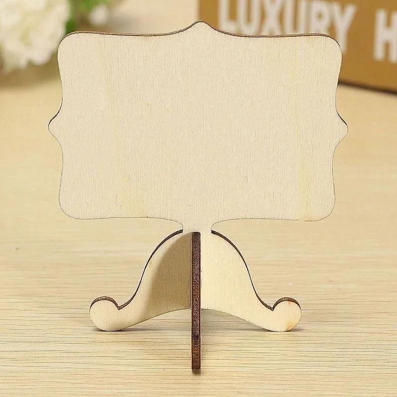 10PCS Mini Card Wooden Small Blackboard Desktop Message Decoration Single-sided Cute Girl Heart Crafts