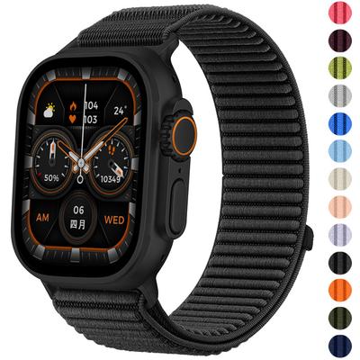 Bracelet Sport Tressé en Nylon pour Apple Watch Band 49MM Bracelet pour iWatch 10 9 8 7 6 5 4 SE Ultra 1 2 49mm 46 45 44 42 41 40 38mm