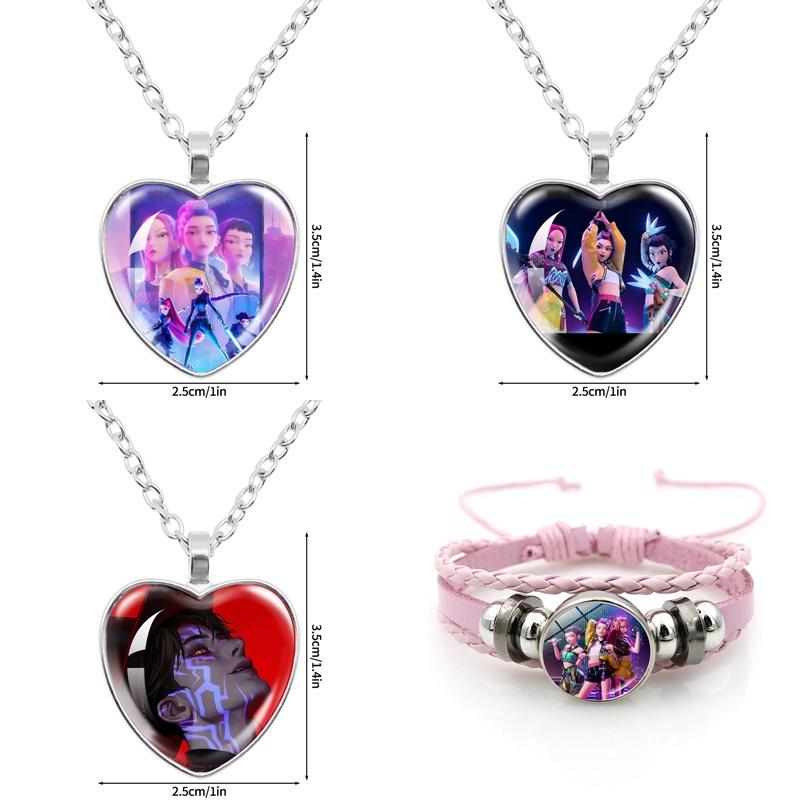 Anime Film Kpop Demon Hunter Bracelet Girls Necklace Moive Kpop Warriors Huntrix Pin Brooch Accessories Jewelry Fans Favor Gift