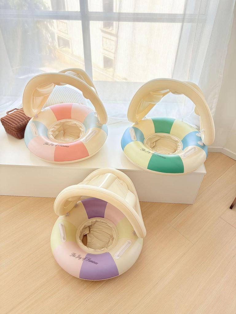 Xiao Lv Inflatable Baby Swim Ring with Removable Sunshade Canopy