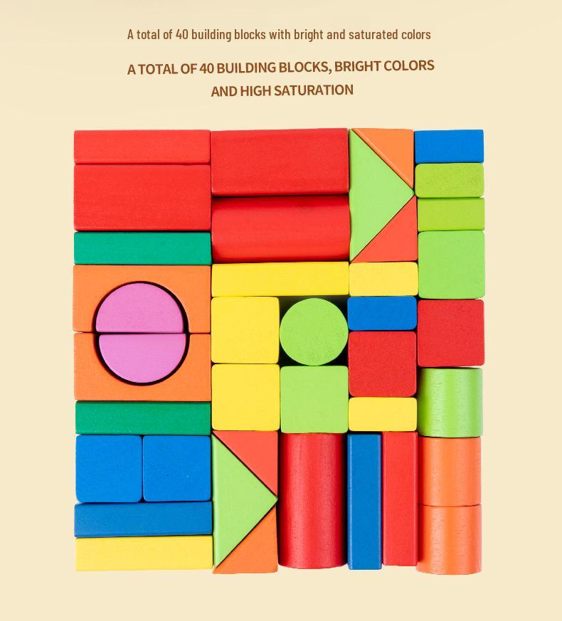 Xianci 100-Piece Large Wooden Building Blocks for Early Childhood Education