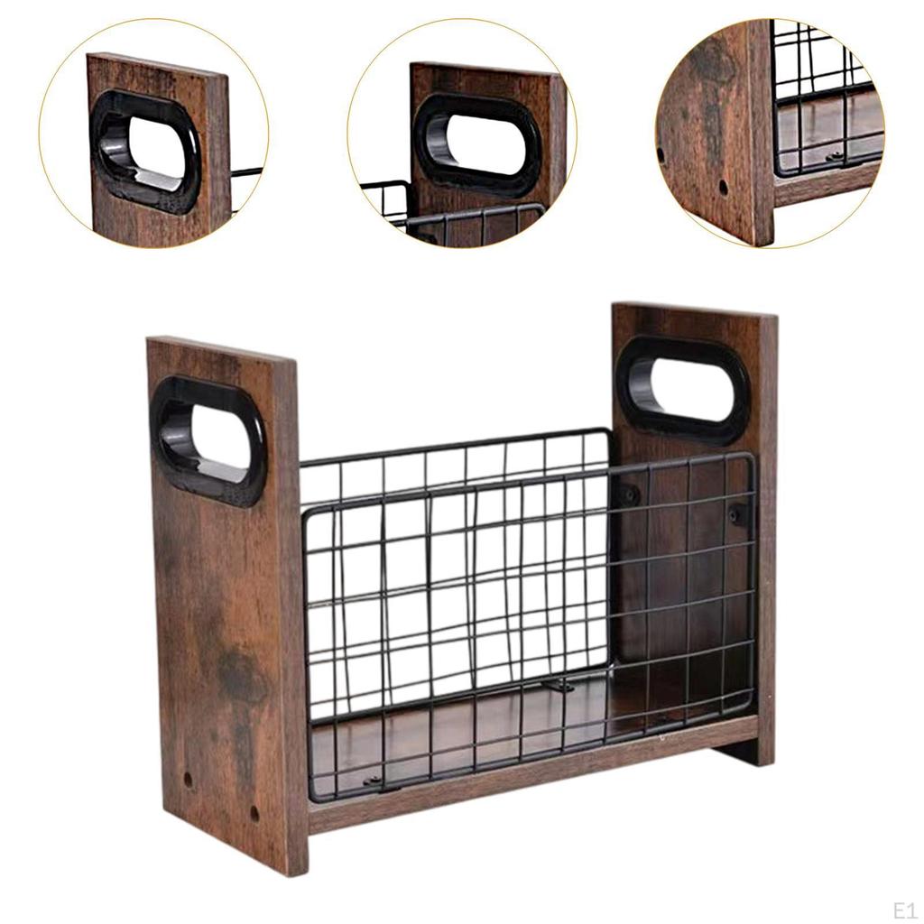 Magazine Storage Basket Document Letter Wood Multipurpose Organizer for