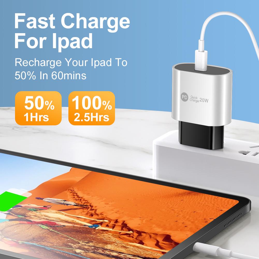 20W PD Fast Charger - EU, US, UK Plug, Single Port
