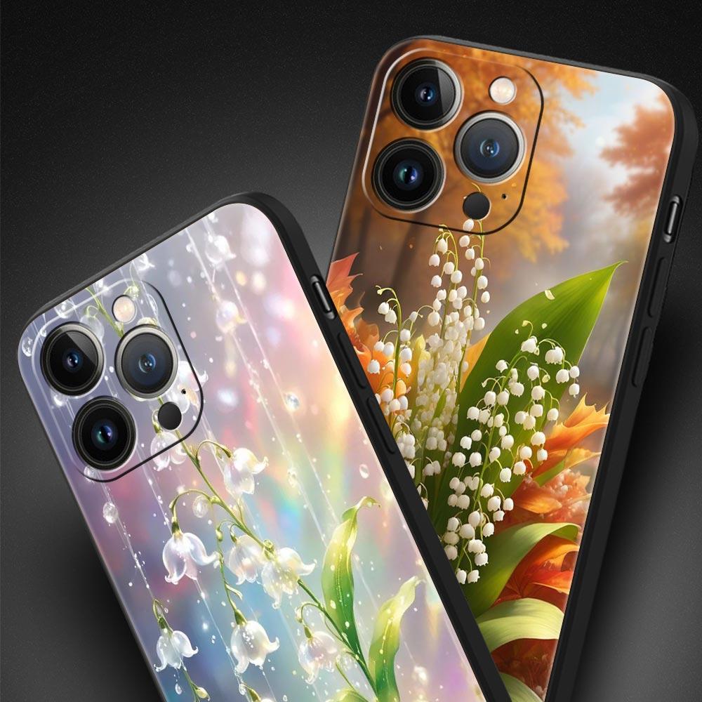 Lily Of The Valley Clear Floral Phone Case Cover for iPhone 17 16 15 14 13 12 11 Pro Max 17 Air Plus Shockproof Soft TPU Shell