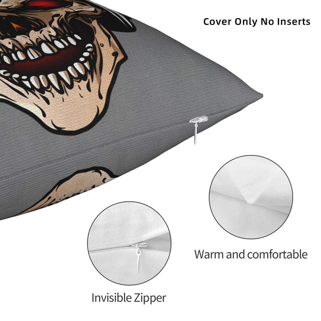 Black Grey Skull Face Día De Los Muertos Pillowcases Vintage Pillow Case For Couch Sofa Bedroom Soft Pillow Cover