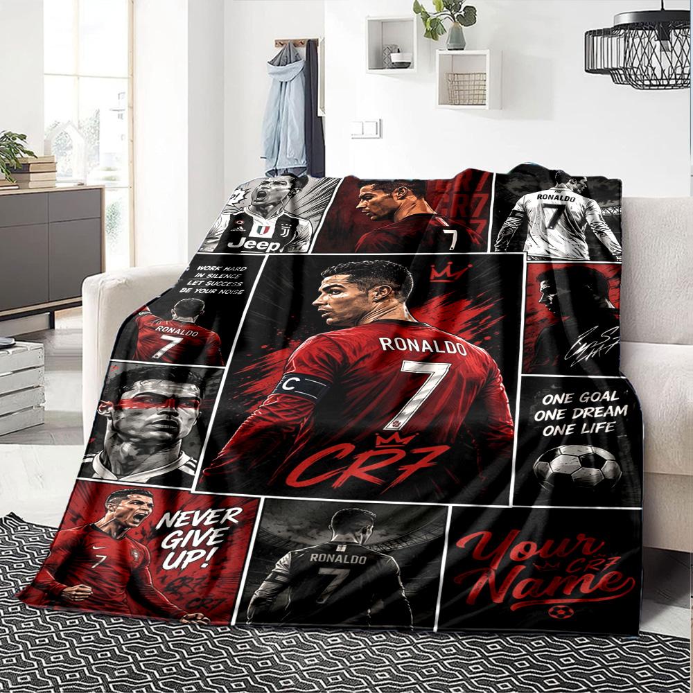 Cristiano Ronaldo (32) Personalized Text Blanket Cozy Personalized Blanket Ultra-Soft Throw For Bedding Home Decor Living Room Picnics All-Season Use