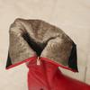 Red Black Women Knee High Boots Round Toe Mid Chunky Heels Small Big Size 32 46