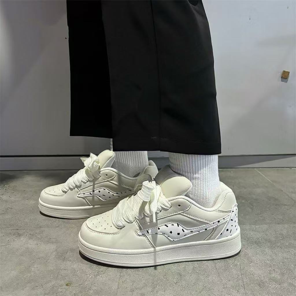 Dopamine Niche Milky White Bread Shoes Women's Tide Spring New Student Versatile Casual Board Shoes