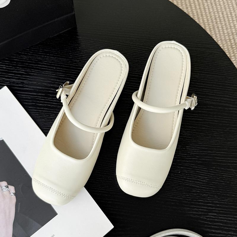 Baotou half slippers women's summer wear small versatile temperament with skirt lazy inner height increase silver single shoes