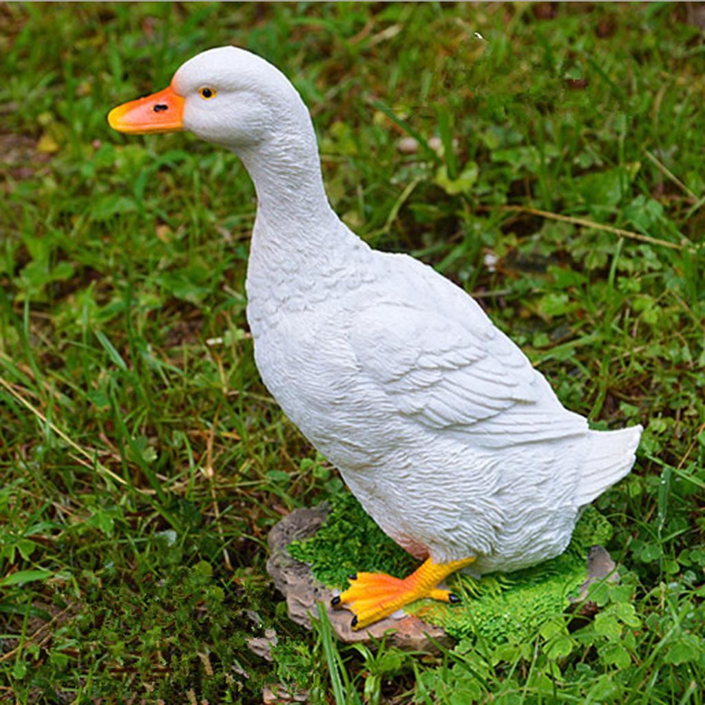 Resin Animal Statues Garden Pond Accessories Realistic Duck Sculpture Decor for Home Indoor Outdoor Decoration