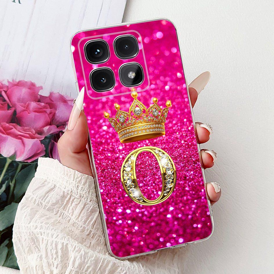 For Xiaomi 14T Pro 5G Case Luxury Crown Letters Soft Silicone Couple Phone Cover For Xiaomi 14T Mi14T 14TPro 2024 Protect Shells