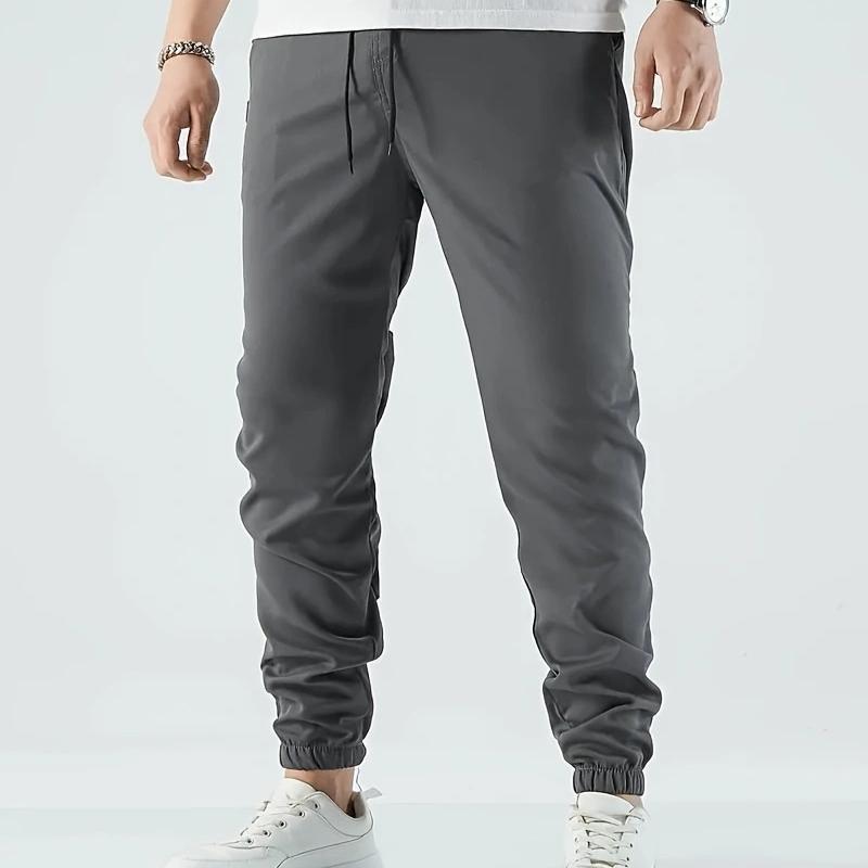 Four Seasons New Slim Casual Trousers Simple Leisure Pure Colour Spell Leather Trousers Micro Elastic Youth Popular Trousers