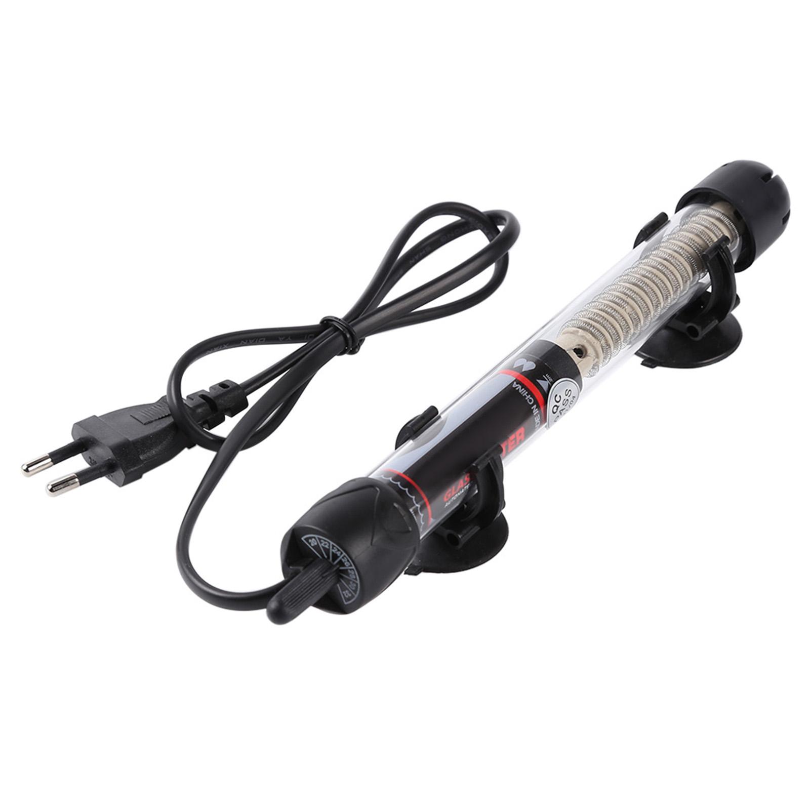 

220V-240V Fish Tank Water Heater 25W/50W/100W/200W/300W Aquarium Submersible 20℃ to 34℃ Constant Temperature Heating Rod EU Plug 25W