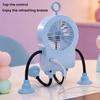 USB Cute Robot Mini Fan with Suckers&Phone Stand&Light Portable Foldable Blower 1200mAh Handheld Robot Fan for Office Desktop