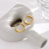 Titanium Steel Gold Chunky Twisted Hoop Earrings Non Fading Versatile Ear Cuff for Women