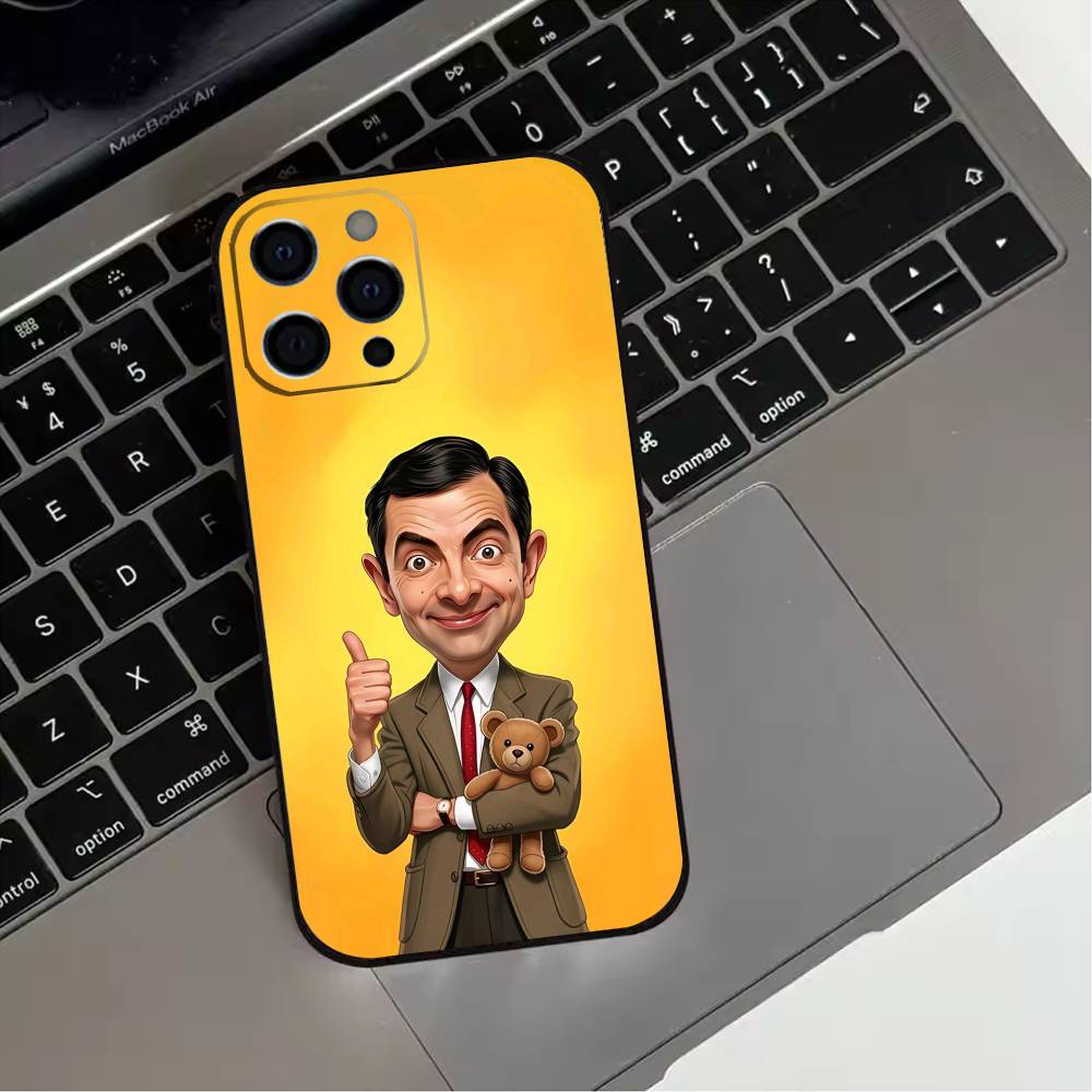 

Funny Mr B- BeanS Phone Case For iPhone 17,16,15,14,13,12,11 Plus,Pro Max,XS,Soft Silicone Black Cover iPhone12PROMAX
