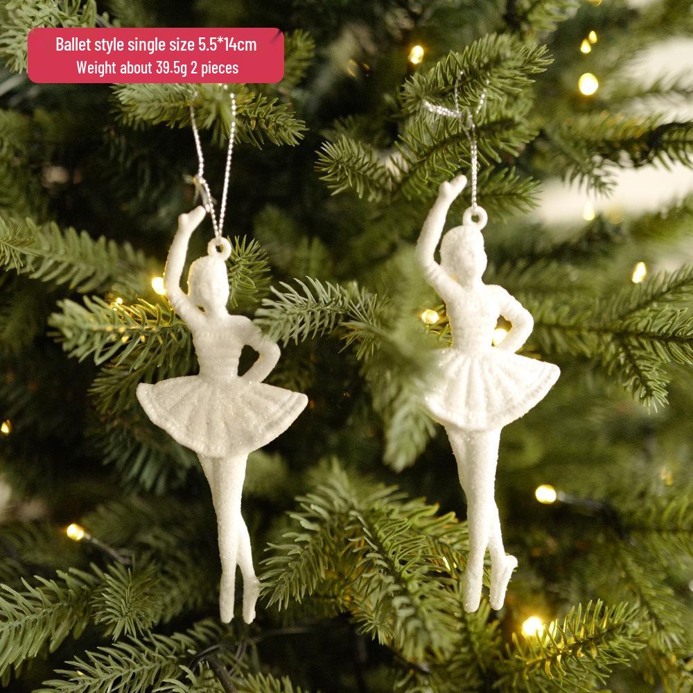 Angel Feather High Heels Christmas Ornament with Snowflake and Reindeer Pendant