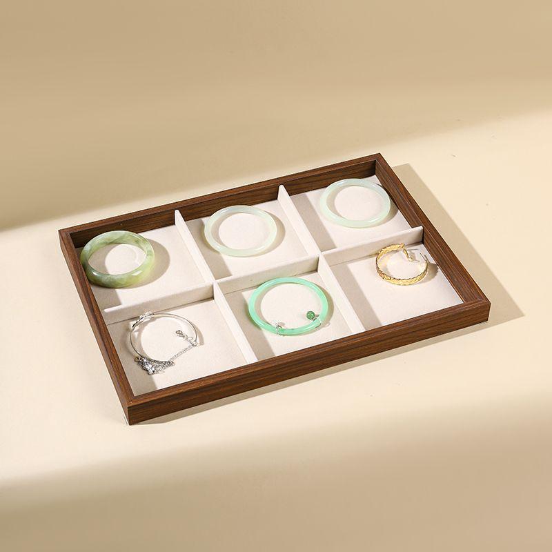 Beige & Black Walnut Jewelry Display Stand for Necklaces, Bracelets, Earrings