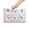 50 Colorful Jellyfish Graffiti Stickers for Laptop and Suitcase - Waterproof & Creative for Kids