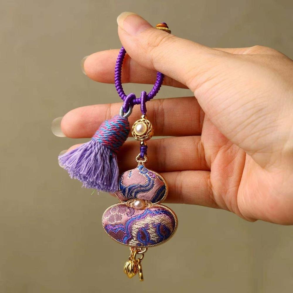 Blessing Brocade Gourd Pendant Good Luck Hanging Ornaments Spring Festival Gourd Key-chain  Gifts