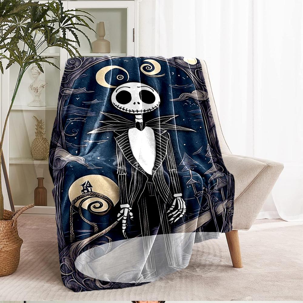 The Nightmare Before Christmas Theme Printed Blanket - Perfect for Couch, Bed, Travel & Outdoor Use | Machine Washable, Cozy & Durable.