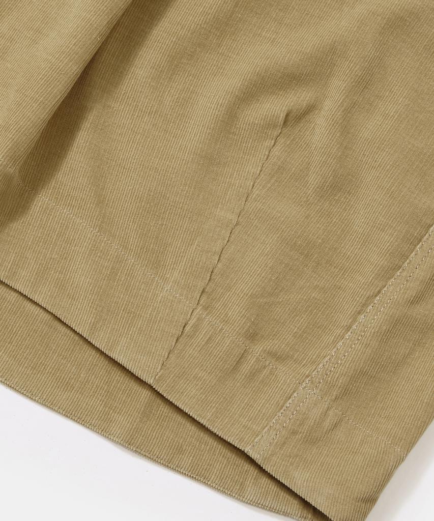 COLUMBIA UNIVERSITY Trajan Label All-Round Corduroy Pleats Long Skirts_Beige