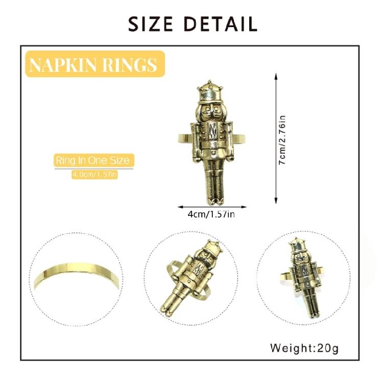 Metal Napkin Rings Christmas Nutcrackers Napkin Holder Wedding Table Decoration