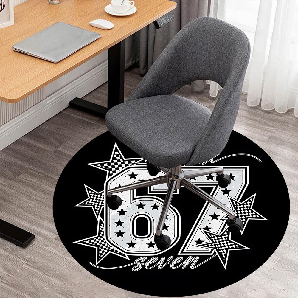 

1pc six seven Round Chair mat office Area Rug - Non-Slip, Floor Mat for Office, Bedroom, and Indoor Decor p127172 80cm by 80cm