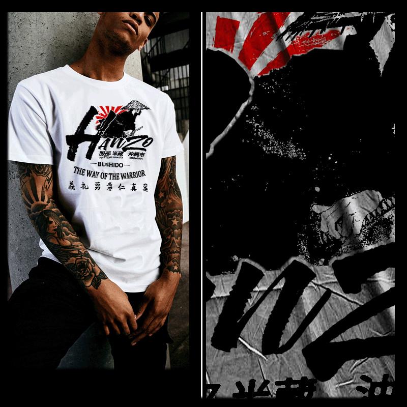 Samurai T-Shirt Bushido Code Japanischer Krieger Schwert Katana Kanji Ronin Lauf-T-Shirt